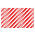 Red And White Candy Cane Stripe Print Polyester Doormat