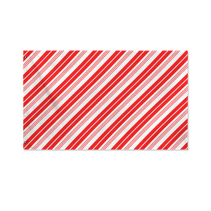 Red And White Candy Cane Stripe Print Polyester Flag