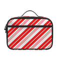 Red And White Candy Cane Stripe Print Portable Lunch Bag