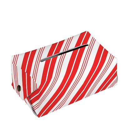 Red And White Candy Cane Stripe Print Rectangle Tissue Box Cover
