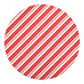 Red And White Candy Cane Stripe Print Round Blanket