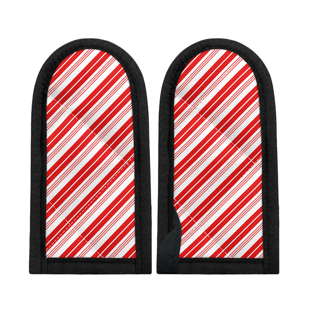 Red And White Candy Cane Stripe Print Skillet Handle Cover