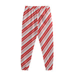 Red And White Candy Cane Stripe Print Sweatpants