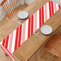 Red And White Candy Cane Stripe Print Table Runner