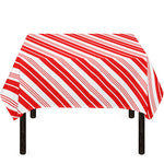 Red And White Candy Cane Stripe Print Tablecloth