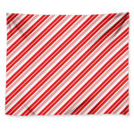 Red And White Candy Cane Stripe Print Tapestry