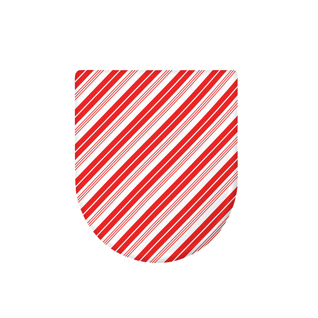Red And White Candy Cane Stripe Print Toilet Lid Cover