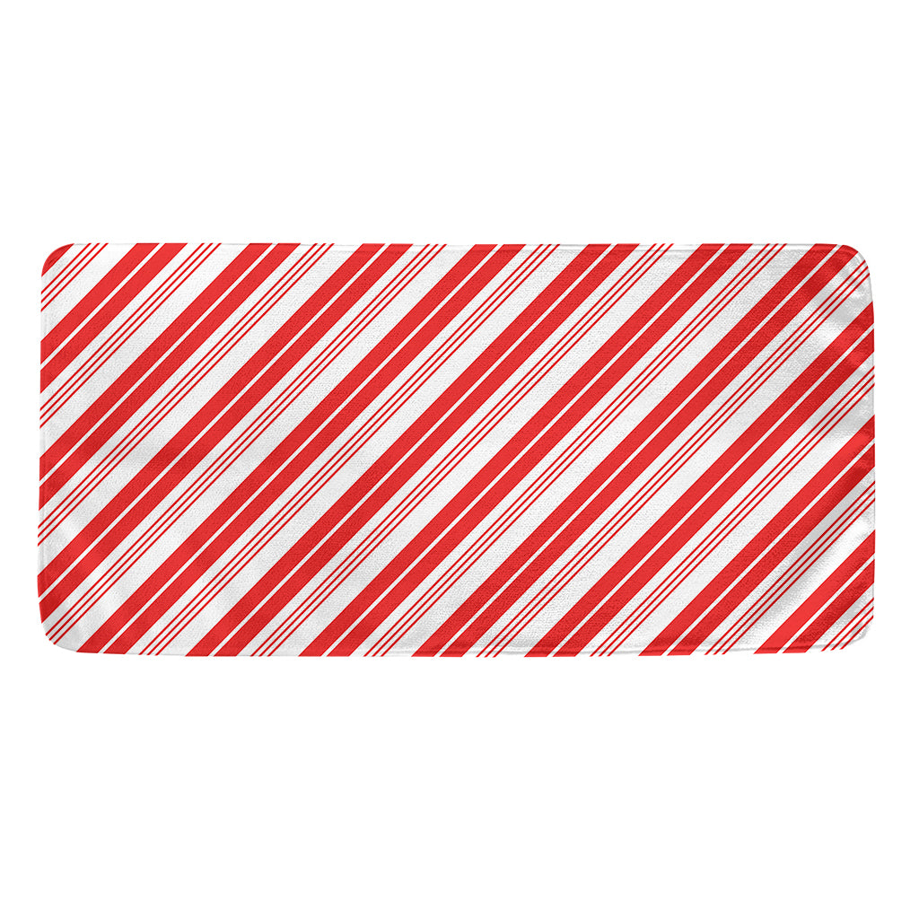 Red And White Candy Cane Stripe Print Towel