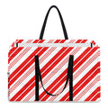 Red And White Candy Cane Stripe Print Utility Tote Bag