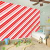 Red And White Candy Cane Stripe Print Wall Sticker