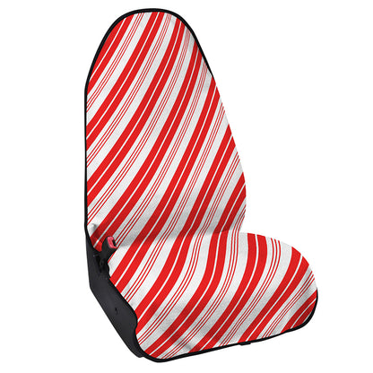 Red And White Candy Cane Stripe Print Waterproof Car Seat Cover
