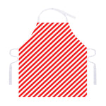 Red And White Candy Cane Striped Print Adjustable Apron