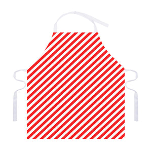 Red And White Candy Cane Striped Print Adjustable Apron