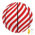 Red And White Candy Cane Striped Print Basketball
