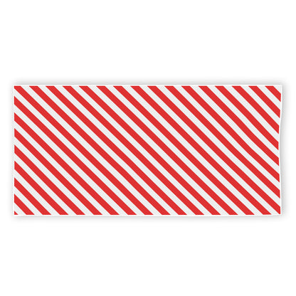 Red And White Candy Cane Striped Print Beach Towel