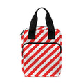 Red And White Candy Cane Striped Print Bible Tote Bag