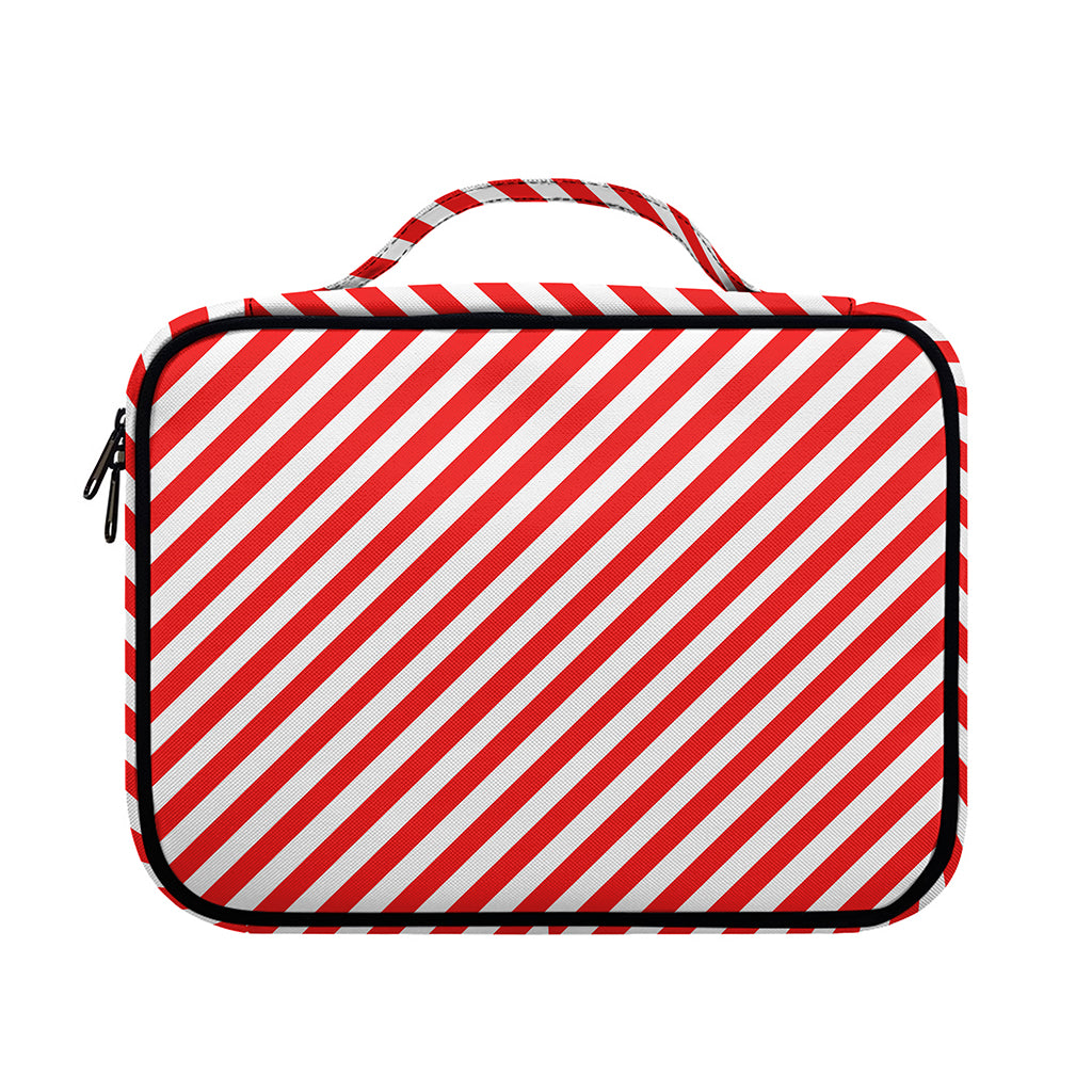 Red And White Candy Cane Striped Print Briefcase Bible Bag