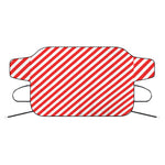 Red And White Candy Cane Striped Print Car Windshield Snow Cover