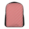 Red And White Candy Cane Striped Print Casual Backpack