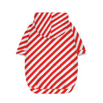 Red And White Candy Cane Striped Print Dog Zip Up Hoodie