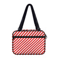 Red And White Candy Cane Striped Print Double Strap Bible Bag