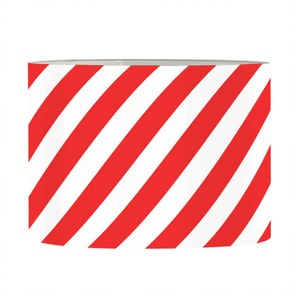 Red And White Candy Cane Striped Print Drum Lamp Shade