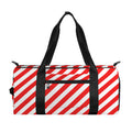 Red And White Candy Cane Striped Print Gym Bag