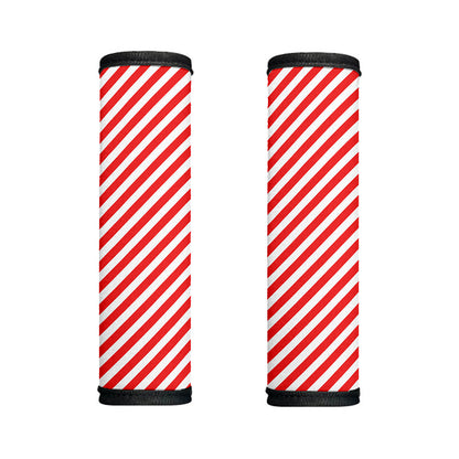 Red And White Candy Cane Striped Print Handle Covers