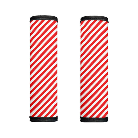 Red And White Candy Cane Striped Print Handle Covers