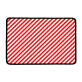 Red And White Candy Cane Striped Print Kitchen Mat