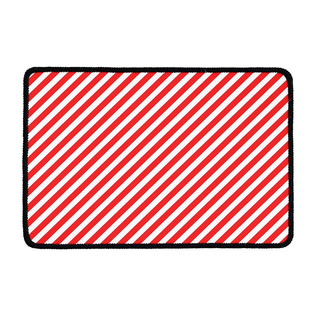 Red And White Candy Cane Striped Print Kitchen Mat