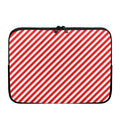 Red And White Candy Cane Striped Print Laptop Sleeve