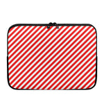 Red And White Candy Cane Striped Print Laptop Sleeve
