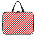 Red And White Candy Cane Striped Print Laptop Sleeve With Handle