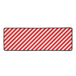 Red And White Candy Cane Striped Print Long Kitchen Mat