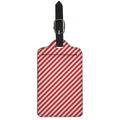 Red And White Candy Cane Striped Print Luggage Tag