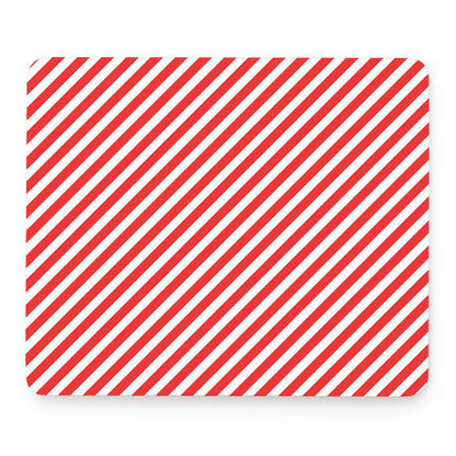 Red And White Candy Cane Striped Print Mouse Pad