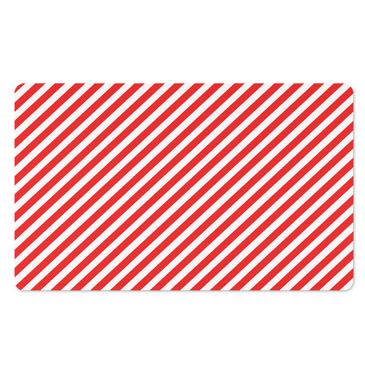 Red And White Candy Cane Striped Print Polyester Doormat