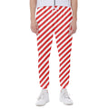 Red And White Candy Cane Striped Print Joggers