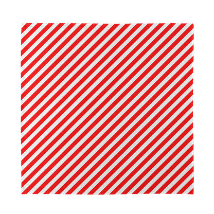 Red And White Candy Cane Striped Print Silk Bandana