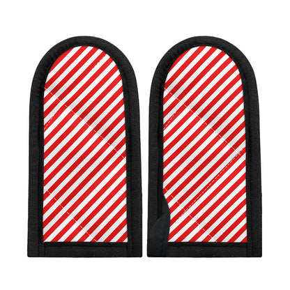 Red And White Candy Cane Striped Print Skillet Handle Cover