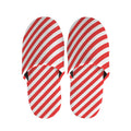 Red And White Candy Cane Striped Print Slippers