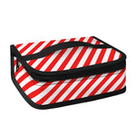 Red And White Candy Cane Striped Print Small Lunch Bag