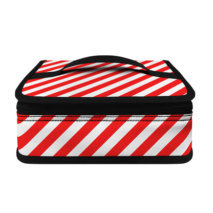 Red And White Candy Cane Striped Print Small Lunch Bag