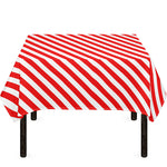 Red And White Candy Cane Striped Print Tablecloth