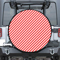 Red And White Candy Cane Striped Print Tire Cover