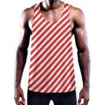 Red And White Candy Cane Striped Print Training Tank Top