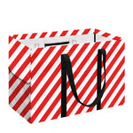 Red And White Candy Cane Striped Print Utility Tote Bag