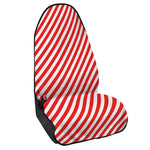 Red And White Candy Cane Striped Print Waterproof Car Seat Cover