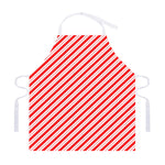 Red And White Candy Cane Stripes Print Adjustable Apron